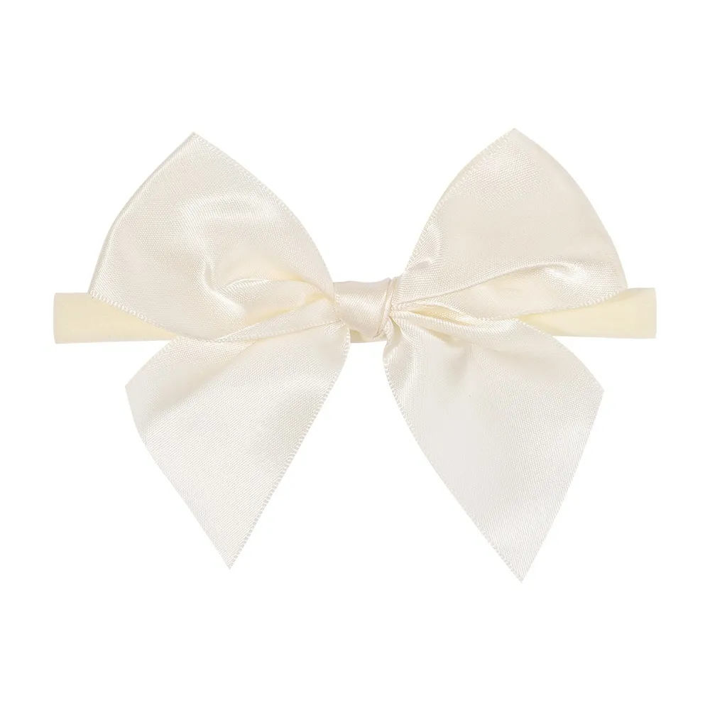 Bandeau simple et polyvalent doux pour bébé fille avec conception de noeud Blanc big image 1