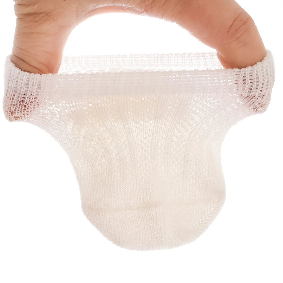 適合春夏的嬰兒/幼兒糖果色精梳棉點膠船襪 白色 big image 1