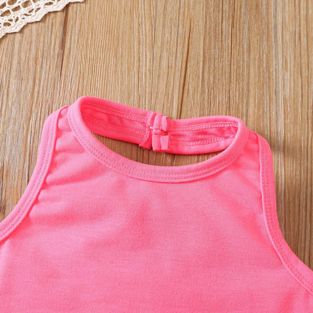 

2pcs Kid Girl Summer Solid Color Skirt Set