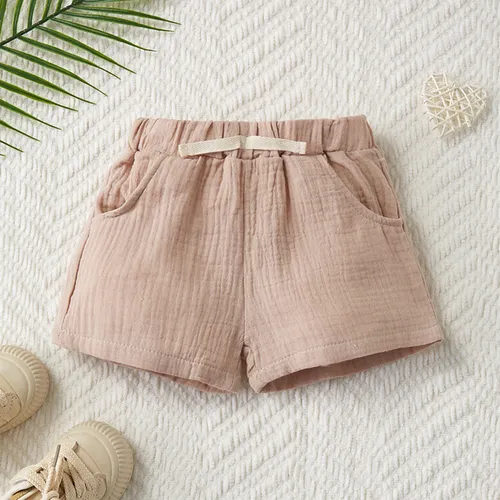 Pantalones cortos casuales de color sólido de algodón para niño Pantalones de bebé
