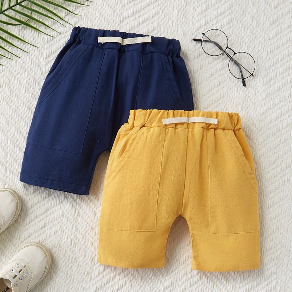 Toddler Boy Solid Color Pocket Casual  Summer Shorts