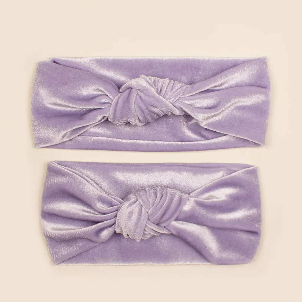 

Solid color Casual Velvet Hairbands Set for Mommy and Me