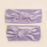 Solid color Casual Velvet Hairbands Set for Mommy and Me Purple