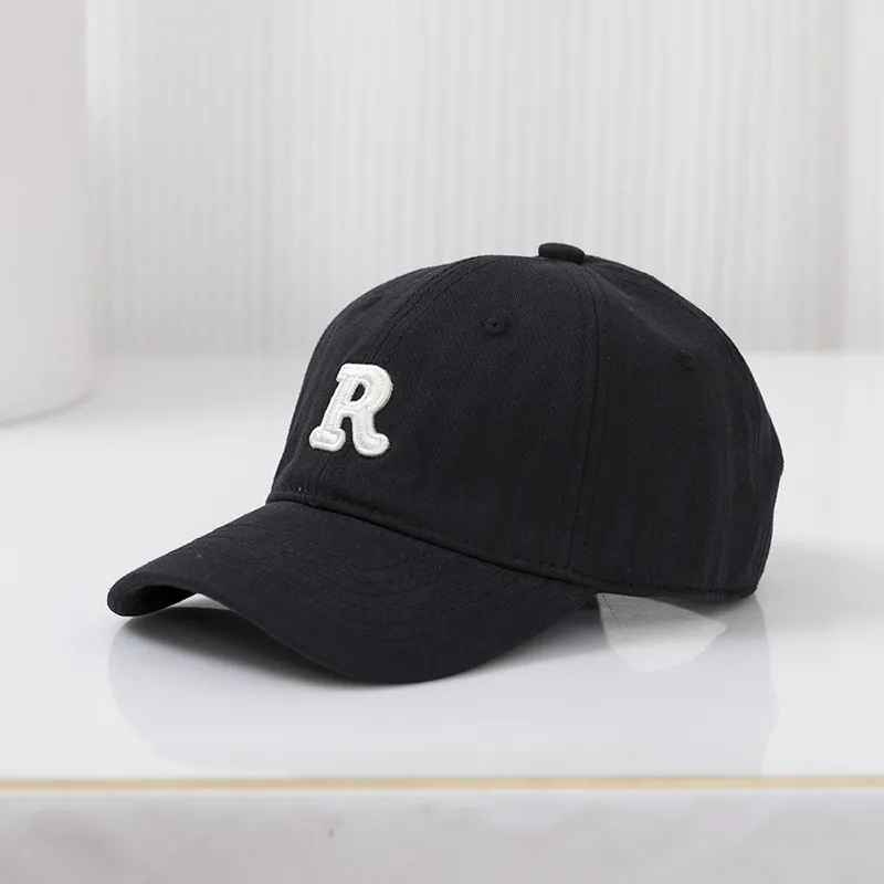 R Letter Embroidery Sun Protection Baseball Cap for Mommy and Me Black big image 1