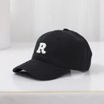 R Letter Embroidery Sun Protection Baseball Cap for Mommy and Me Black