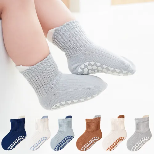 Paquete de 3 calcetines casuales de color caramelo para bebé/niño pequeño para niña/niño