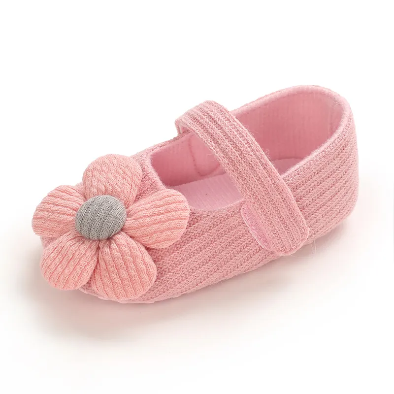 طفل / طفل فتاة جميلة 3D الأحذية الفيلكرو الديكور الأزهار زهري big image 1