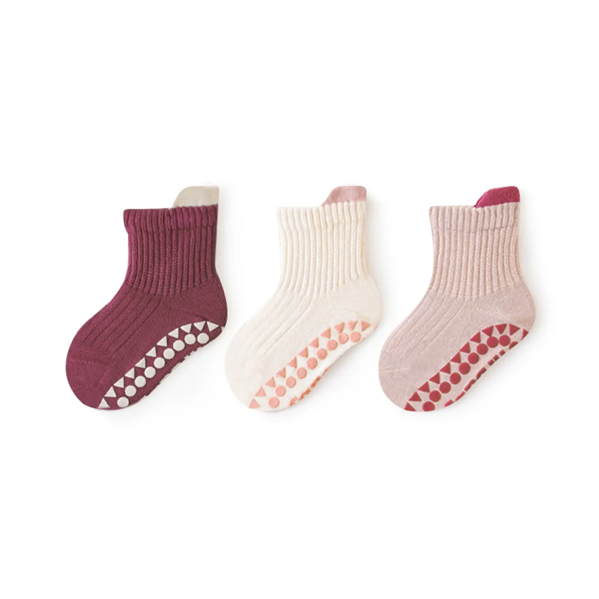3-pack Baby/toddler Girl/Boy Casual Candy-Colored Socks Pink big image 1