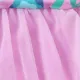 Disney Princess Toddler Girl Ariel Merimaid Gradient print Mesh Stiching Swimming suit Purple