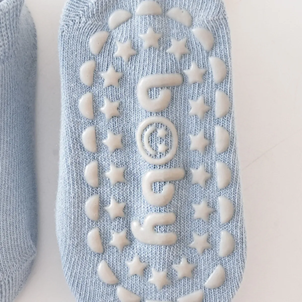 Bebê / criança casual doces cor meias de chão em material de algodão penteado Azul big image 1