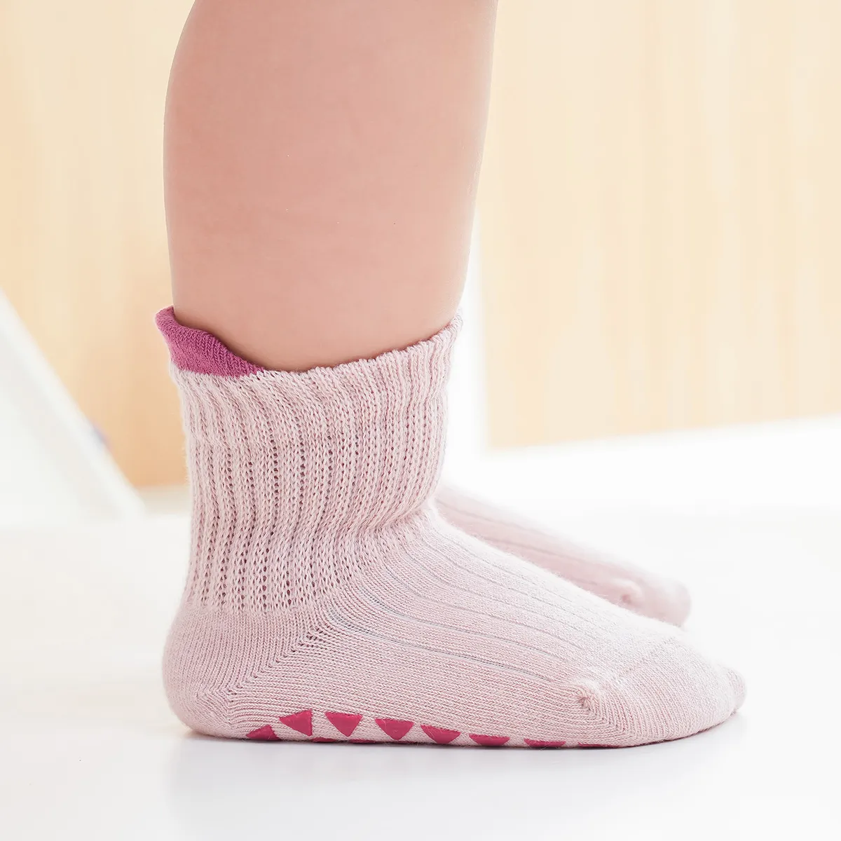 Paquete de 3 calcetines casuales de color caramelo para bebé/niño pequeño para niña/niño Rosado big image 1