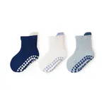 Paquete de 3 calcetines casuales de color caramelo para bebé/niño pequeño para niña/niño Azul