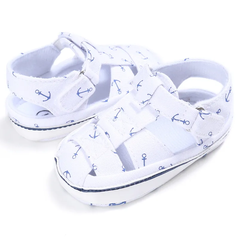 

Baby/Toddler Marine Element Design Anchor Pattern Velcro Closure Canvas Pre-Walker Shoes