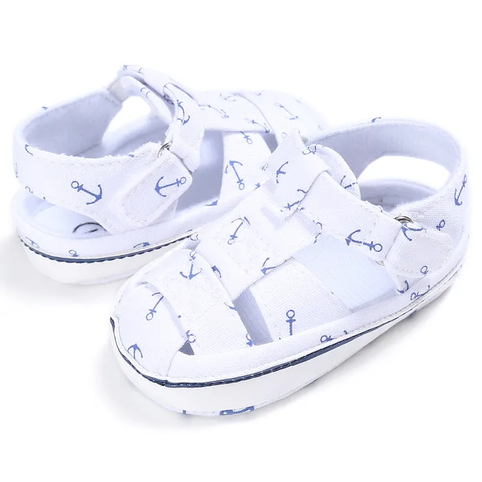 Bébé/Enfant en bas âge Marine Element Design Ancre Pattern Velcro Closure Canvas Pre-Walker Chaussures