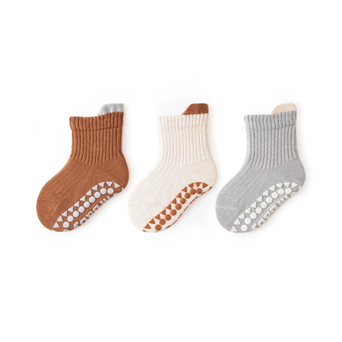 Paquete de 3 calcetines casuales de color caramelo para bebé/niño pequeño para niña/niño