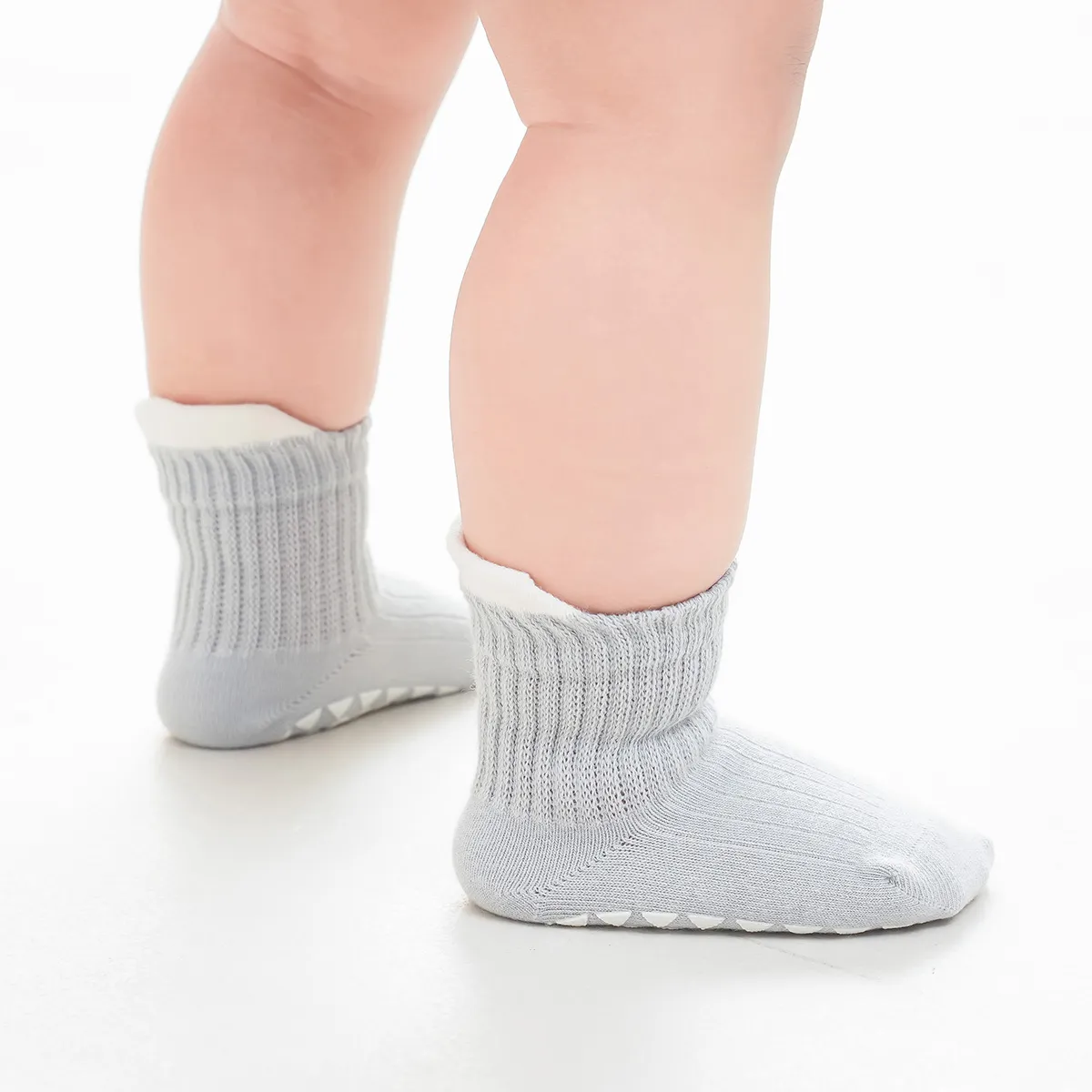 Paquete de 3 calcetines casuales de color caramelo para bebé/niño pequeño para niña/niño Café big image 1