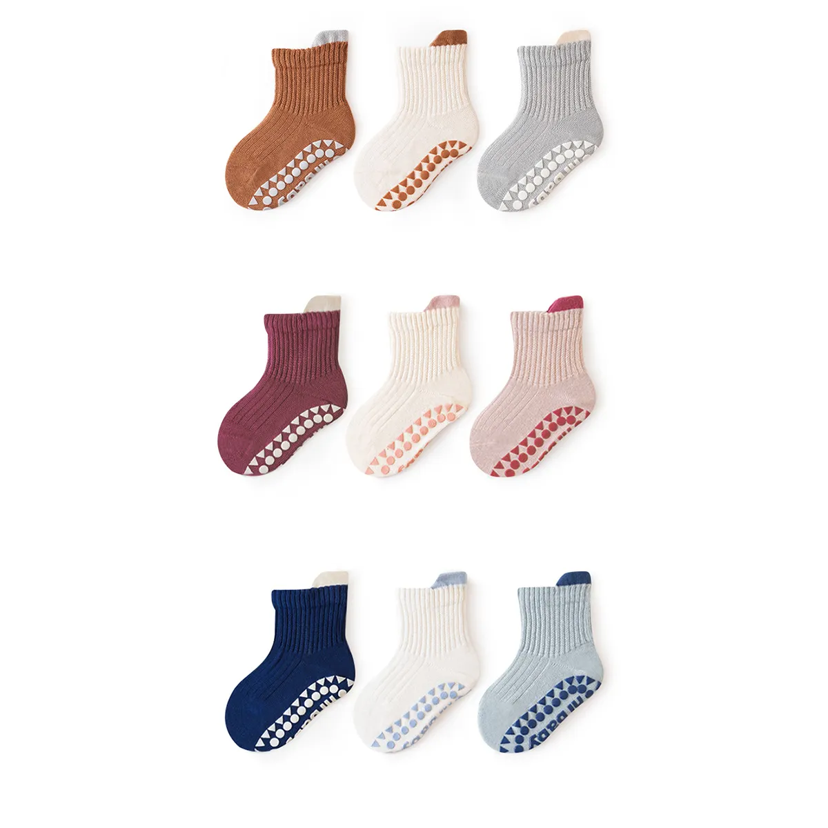 3-pack Baby/toddler Girl/Boy Casual Candy-Colored Socks Coffee big image 1