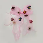 Toddler/Kid Handmade Floral Pattern Bowknot Hairpin  Pink