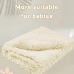 Couverture double épaisseur en cachemire d’agneau pour bébé avec motif à pois 3D pour un sommeil confortable et paisible couleur crème