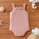  Baby Girl Cute Sleeveless Romper with Agaric Edge  Mauve Pink