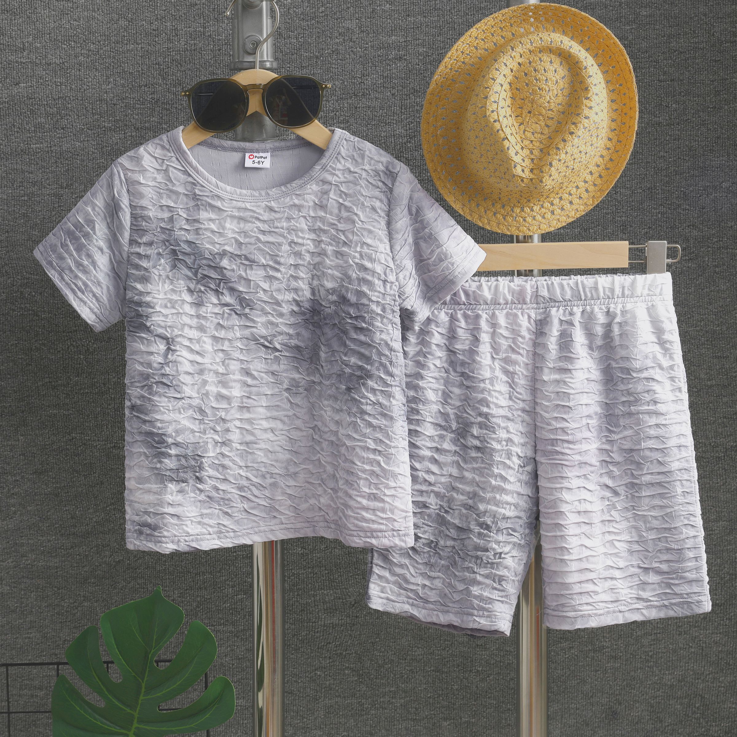 Kid Boy's Tie-dyed Casual Top and Shorts Set