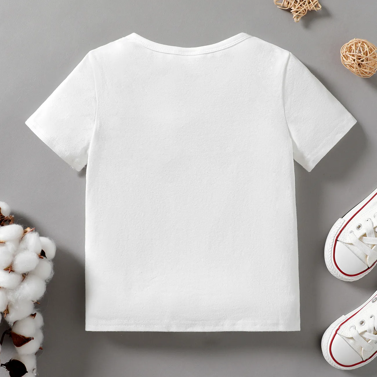 Toddlers Girl 95%Cotton Short Sleeve Casual Character Top/Tee  White big image 1