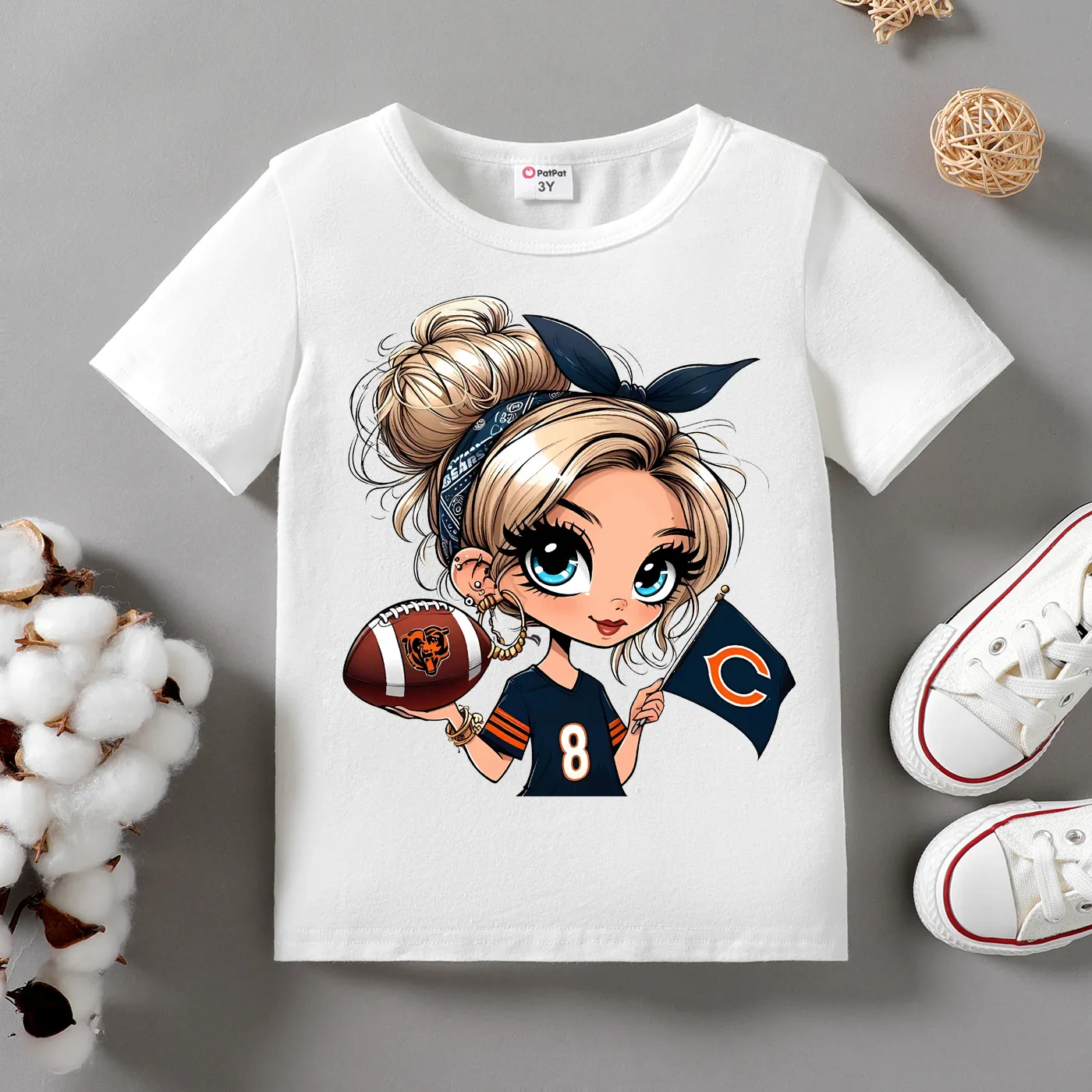 

Toddlers Girl 95%Cotton Short Sleeve Casual Character Top/Tee