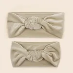 Solid color Casual Velvet Hairbands Set for Mommy and Me Beige