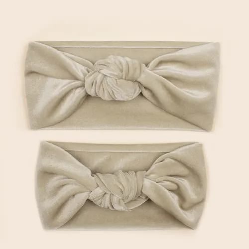 Cor sólida Casual Velvet Hairbands Set for Mommy and Me