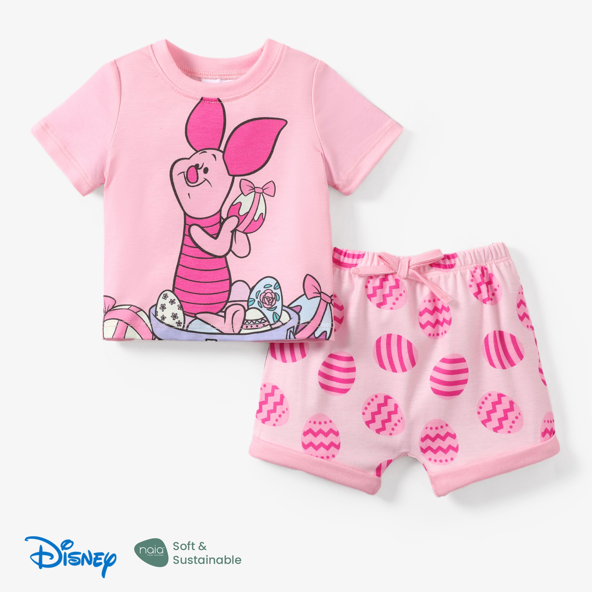 Disney Winnie The Pooh 2pcs Easter Baby/Toddler Boy/Girl Character Naiaâ¢ Print Tee And Shorts Set