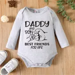 Baby Boy/Girl 95%Cotton Basic Letter Pattern Long Sleeve Romper  MiddleAsh
