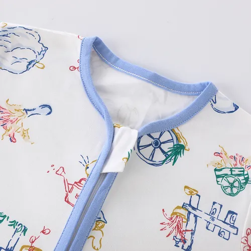 Sac de couchage pour enfants en pur coton imprimé lapin mignon, adapté au printemps et à l’été