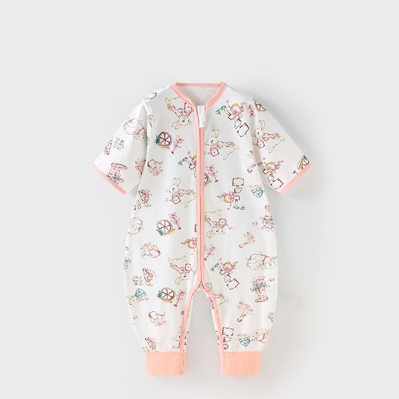 

Cute Rabbit Printed Pure Cotton Children's Split-Leg Sleeping Bag, Suitable for Spring and Summer