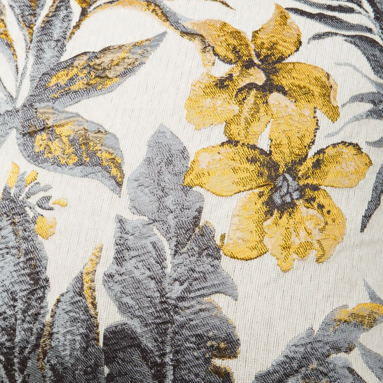 2-teiliges elegantes und rustikales Floral-Jacquard-Kissenbezugsset (Kissenkern nicht enthalten) grau gesprenkelt big image 1