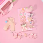 18pcs/set Multi-style Hair Accessory Sets for Girls (The opening direction of the clip is random) Rose Gold