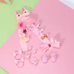 18pcs/set Multi-style Hair Accessory Sets for Girls (The opening direction of the clip is random) Light Pink