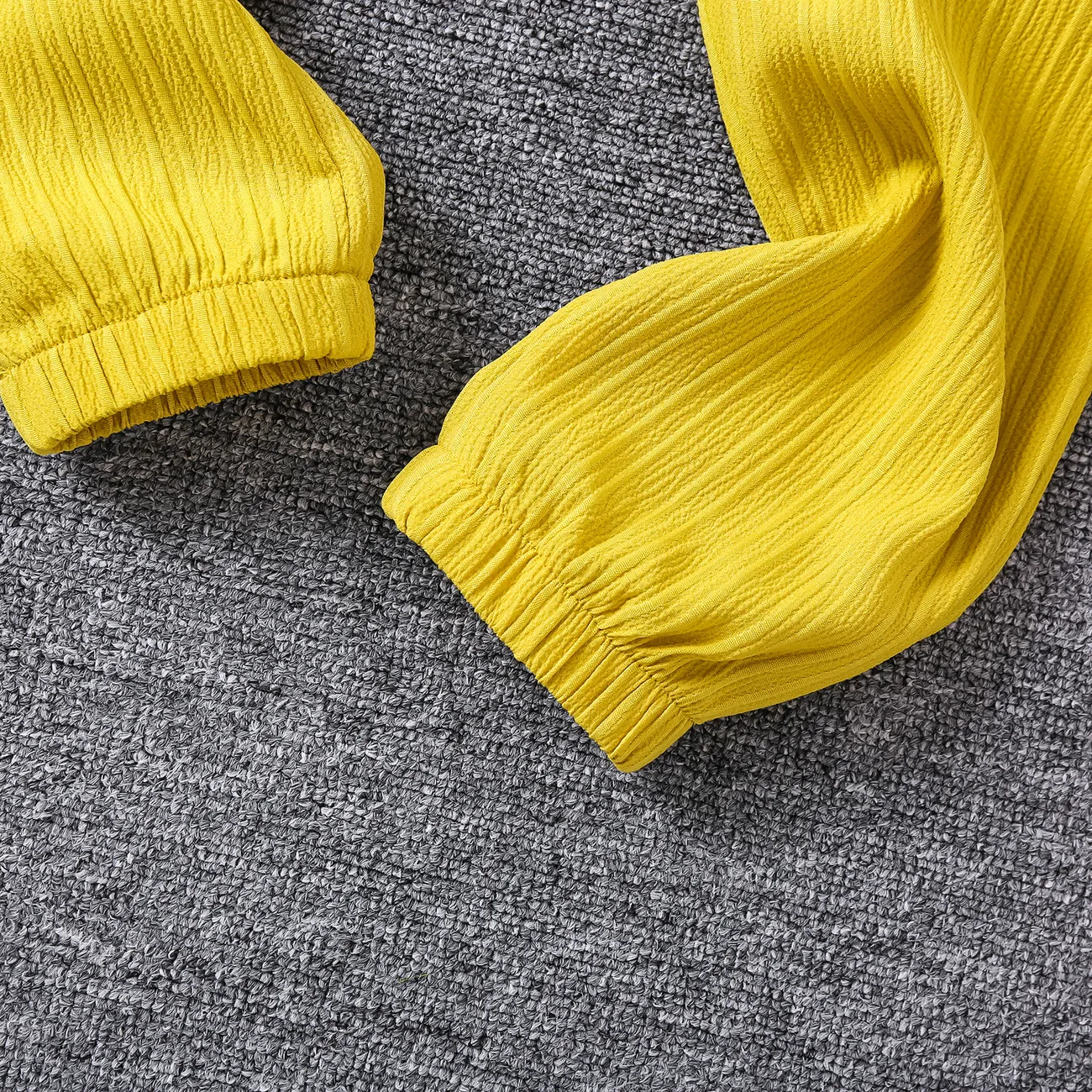 Pantalones de chándal casuales para niño, color sólido, 1 pieza, poliéster, regular, adecuado para niños Amarillo big image 1