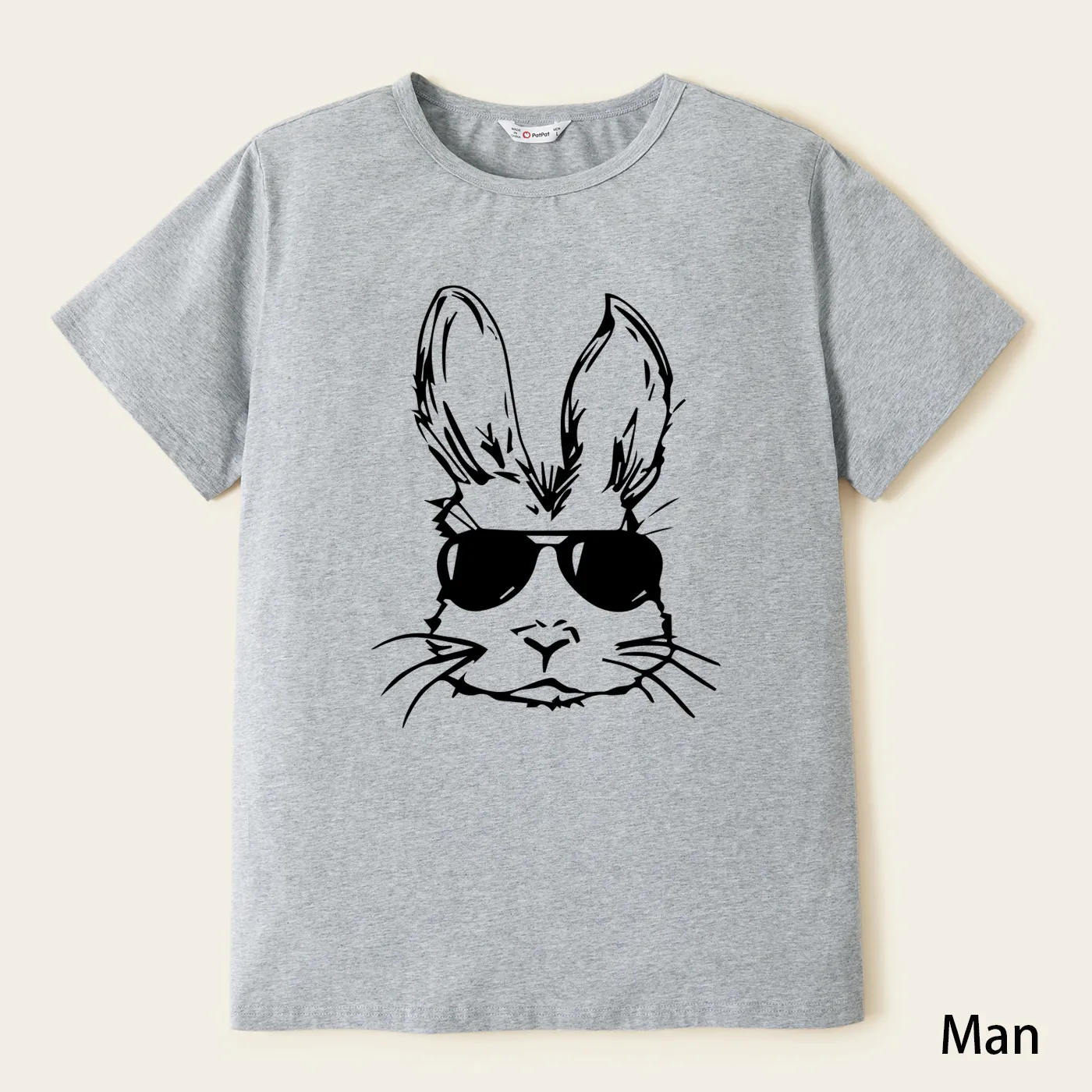 

Easter Family Matching Bunny Wearing Sunglasses Graphic Black Tops