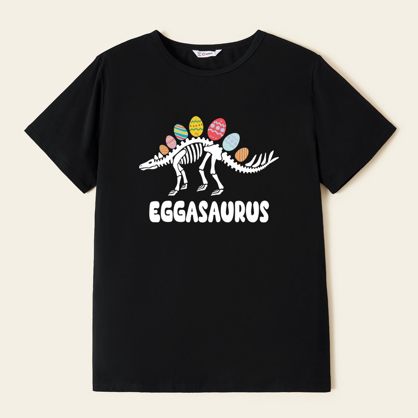 

Family Family Matching Easter Egg and Dinosaur Graphic Black Tops