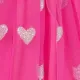 Peppa porco criança menina manga curta fungo casaco e amor serigrafia vestido  cor de rosa