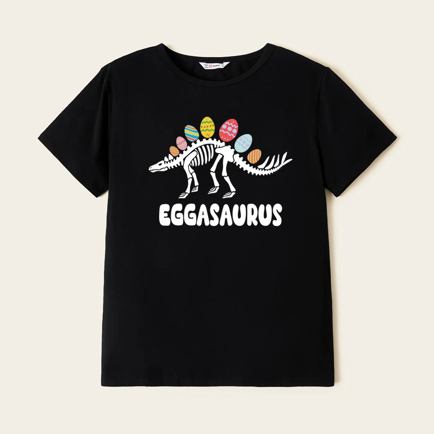 

Family Family Matching Easter Egg and Dinosaur Graphic Black Tops