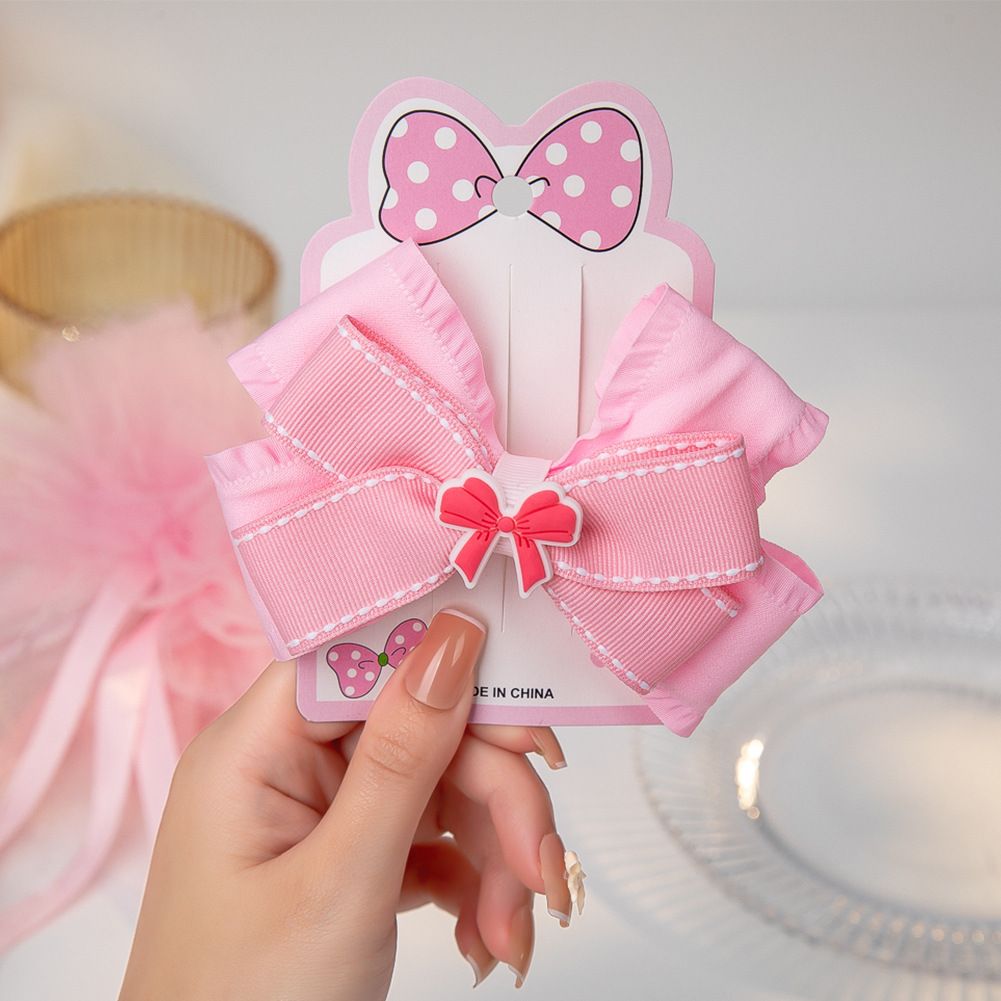 

Toddler/kids Girl Sweet Style Pink Bow Design Hair Clip