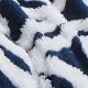 PatPat 3D Floral Coral Fleece Sherpa Blanket Navy