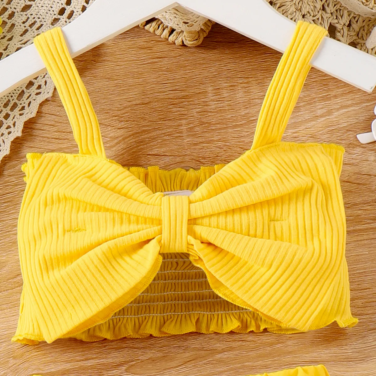 2 Stück Kleinkinder Mädchen Faltenbesatz Süß Kleine Gänseblümchen Kostümrock gelb big image 1