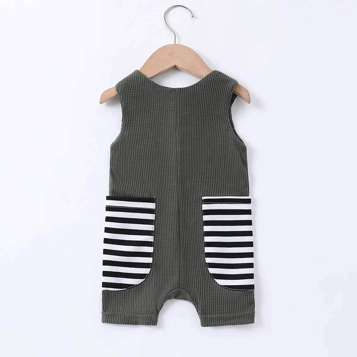 Baby Boy Casual Striped Jumpsuit  Green big image 1