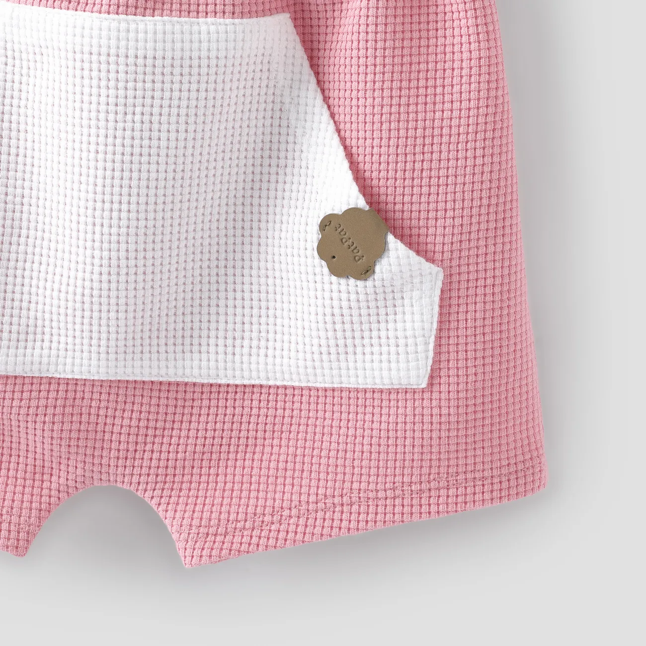 Bebê menino / menina 2pcs camiseta de cor sólida e conjunto de shorts  Rosa big image 1