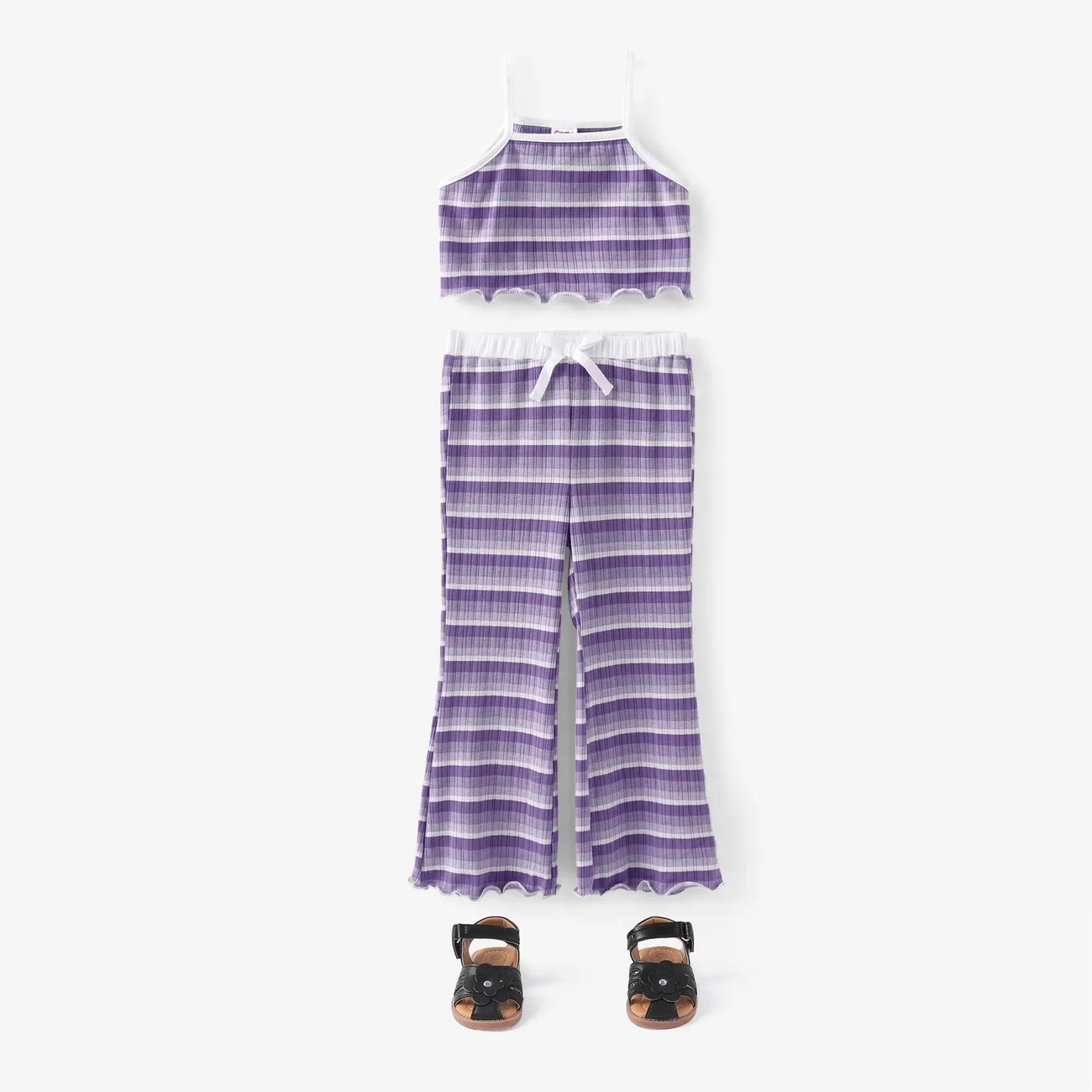 2 unidades Niño pequeño Chica Camiseta sin mangas Informal Púrpura big image 1