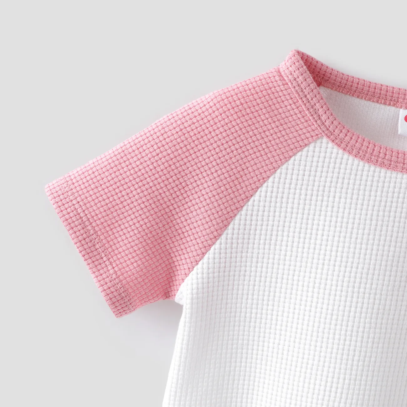 Baby Boy/Girl 2pcs Solid Color Tee and Shorts Set  Pink big image 1