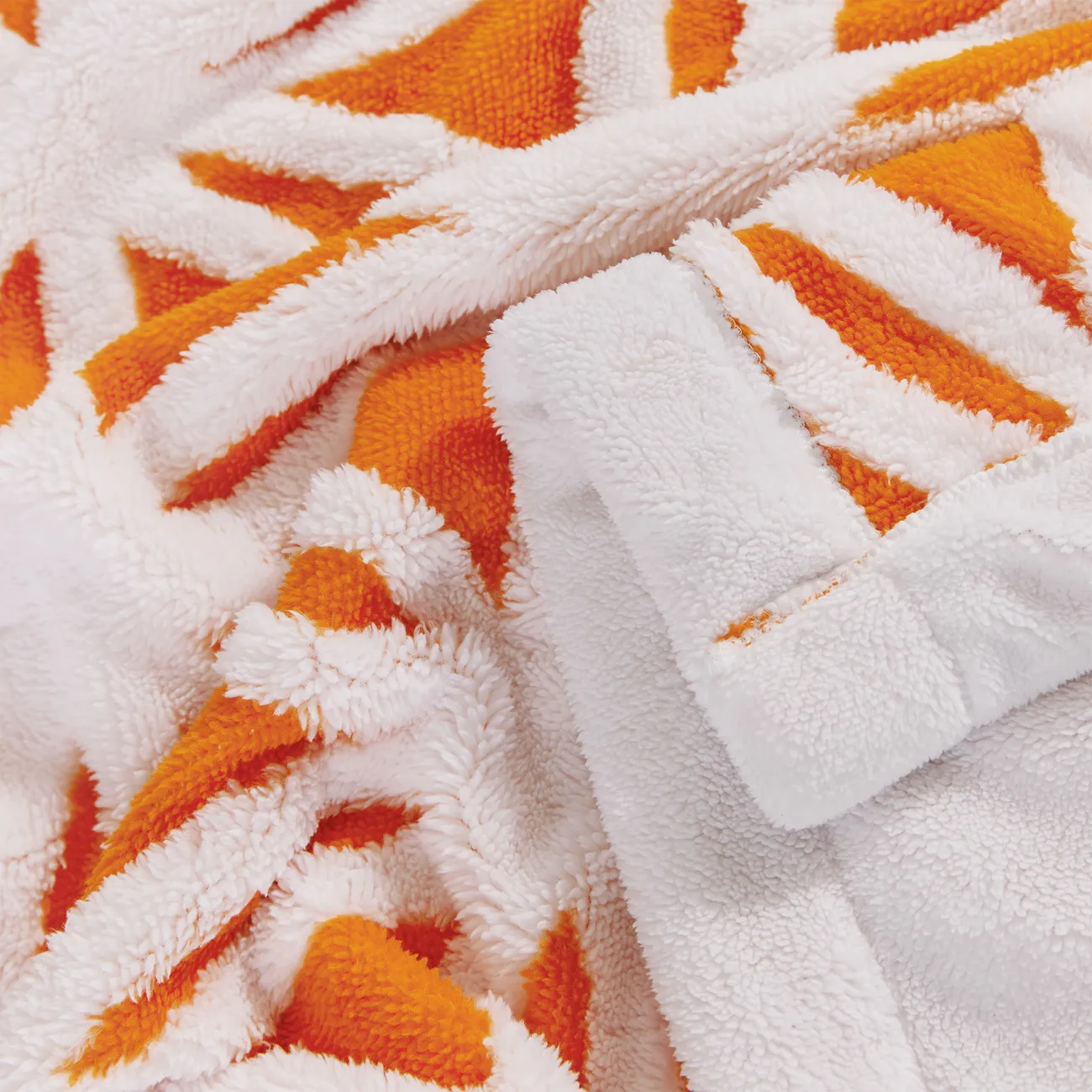 PatPat 3D Floral Coral Fleece Sherpa Cobertor laranja big image 1