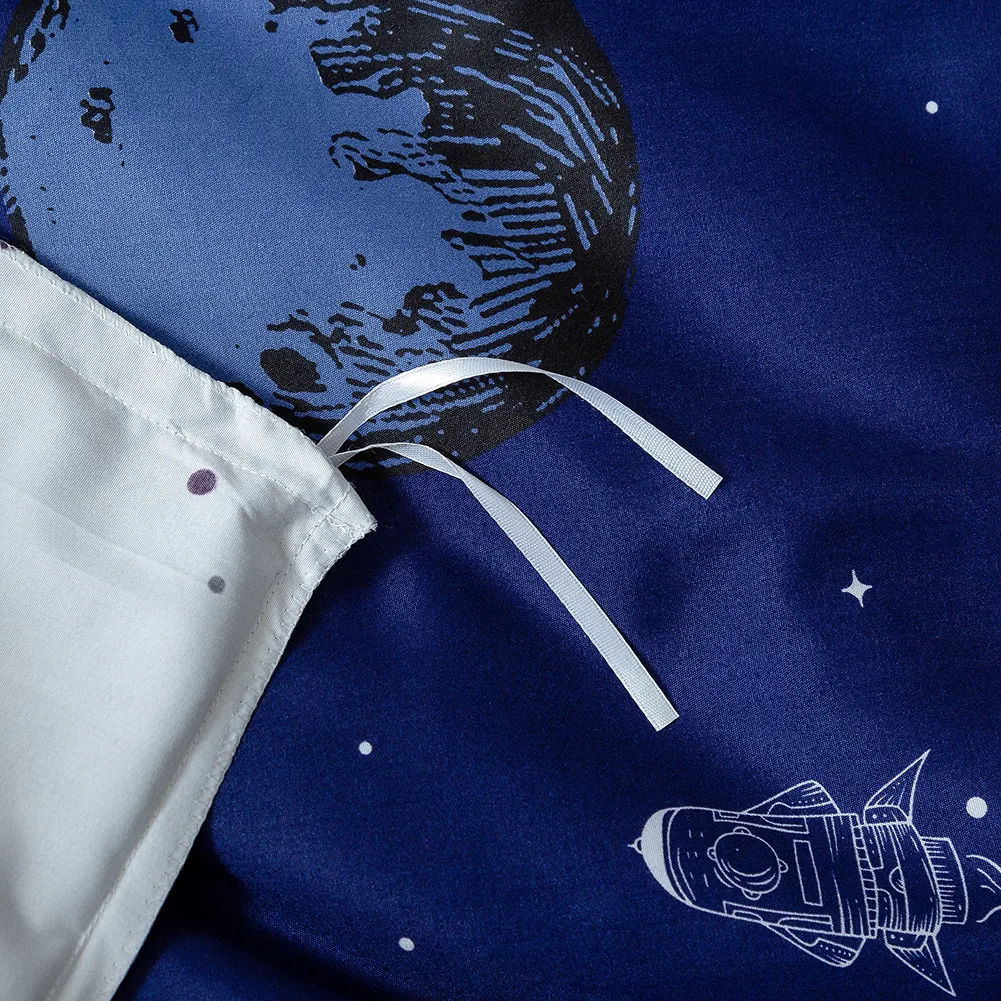 Juego de ropa de cama impresa Space Adventure de 2/3 piezas Azul Profundo big image 1